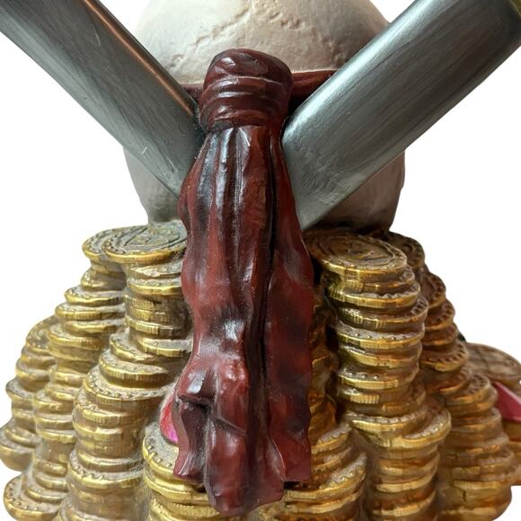 Pirates of the Caribbean Disney Store Plastic Coin Bank Skull Treasure with Plug - Picture 9 of 16